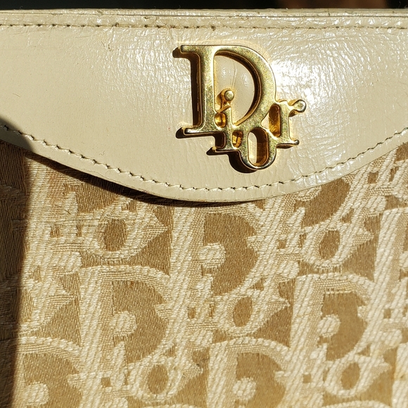 Authentic Vintage Christian Dior Canvas Clutch Bag Cream Rare - Picture 9 of 16
